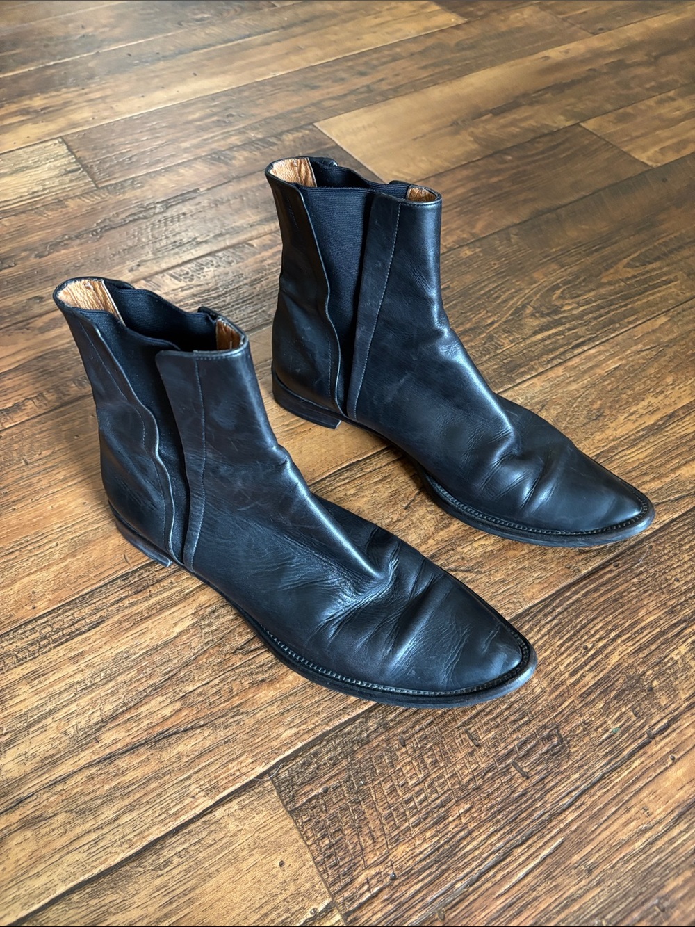 Women’s Black Leather Chelsea Boots